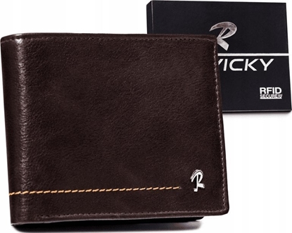 Изображение Rovicky Poziomy, skórzany portfel mski z ozdobnym przeszyciem NoSize
