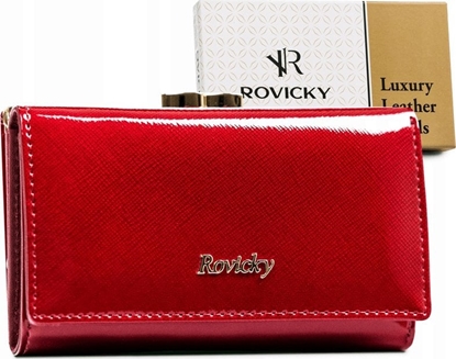 Attēls no Rovicky Skórzany portfel damski na bigiel i zatrzask  Rovicky