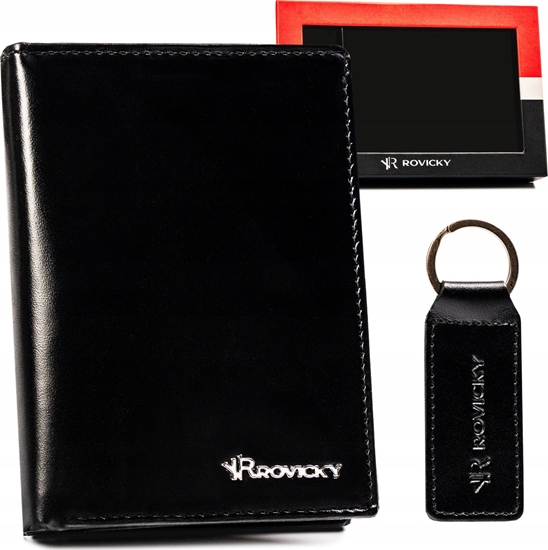 Picture of Rovicky Zestaw Prezentowy: Elegancki, Skórzany Portfel Mski I Brelok
