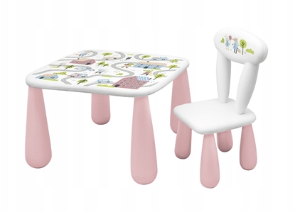 Picture of Meblar SET LUNA TOWN STOLIK DLA DZIECI + KRZESEKO BIAO/RÓOWY 5903067004590