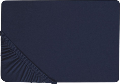 Picture of Shumee Baweniane przecierado z gumk 200 x 200 cm granatowe HOFUF