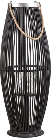 Изображение Shumee Lampion drewniany 72 cm czarny TAHITI
