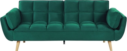Изображение Shumee Sofa rozkadana welurowa zielona ASBY