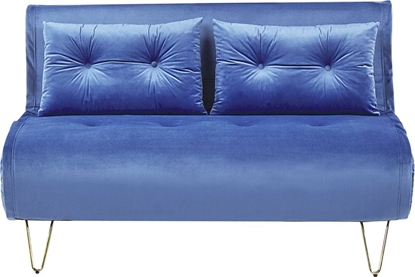 Изображение Shumee Sofa welurowa rozkadana 2-osobowa granatowa VESTFOLD