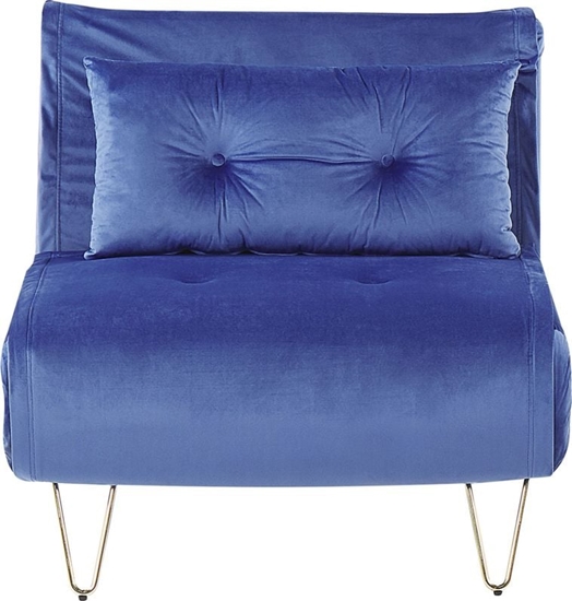 Изображение Shumee Sofa welurowa rozkadana granatowa VESTFOLD