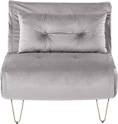 Изображение Shumee Sofa welurowa rozkadana szara VESTFOLD