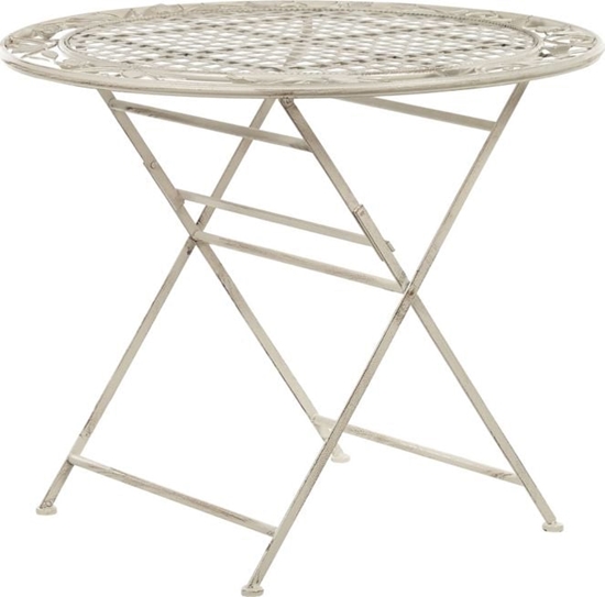 Picture of Shumee Stó ogrodowy metalowy 90 cm zamana biel BIVIO