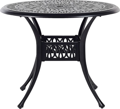 Attēls no Shumee Stó ogrodowy okrgy 90 cm czarny ANCONA