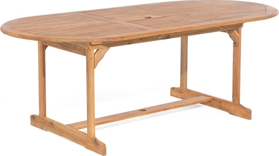 Picture of Shumee Stó ogrodowy rozkadany akacjowy 160/220 x 100 cm jasne drewno MAUI