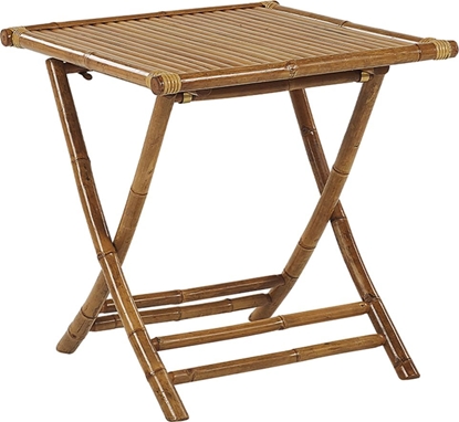 Изображение Shumee Stolik ogrodowy bambusowy 70 x 70 cm jasne drewno SPELLO
