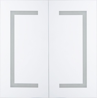 Изображение Shumee Szafka azienkowa wiszca z lustrem LED 60 x 60 cm biaa MAZARREDO
