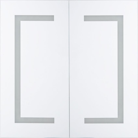 Изображение Shumee Szafka azienkowa wiszca z lustrem LED 60 x 60 cm biaa MAZARREDO