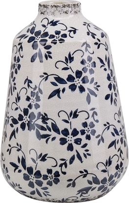 Attēls no Shumee Wazon na kwiaty 25 cm biay z niebieskim MARONEIA