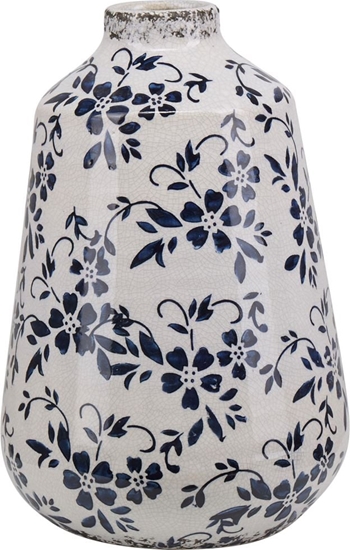 Picture of Shumee Wazon na kwiaty 25 cm biay z niebieskim MARONEIA