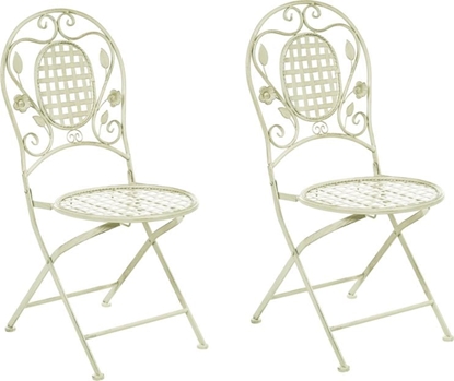 Изображение Shumee Zestaw 2 krzese ogrodowych metalowy zielony BIVIO