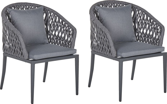 Изображение Shumee Zestaw 2 krzese ogrodowych szary LIPARI