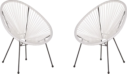 Изображение Shumee Zestaw 2 krzese rattanowy biay ACAPULCO II