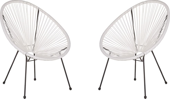 Изображение Shumee Zestaw 2 krzese rattanowy biay ACAPULCO II