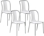 Изображение Shumee Zestaw 4 krzese ogrodowych biao-szary SPEZIA