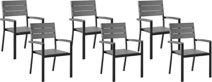 Attēls no Shumee Zestaw 6 krzese ogrodowych szary COMO