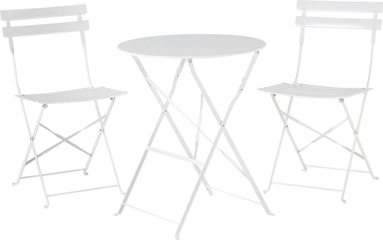 Picture of Shumee Zestaw mebli balkonowych metalowy biay FIORI