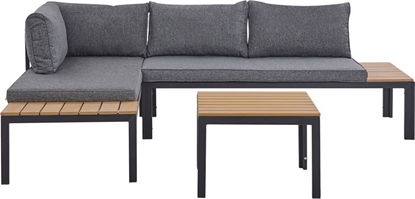 Attēls no Shumee Zestaw ogrodowy 4-osobowy szary z jasnym drewnem PIENZA