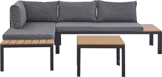 Picture of Shumee Zestaw ogrodowy 4-osobowy szary z jasnym drewnem PIENZA