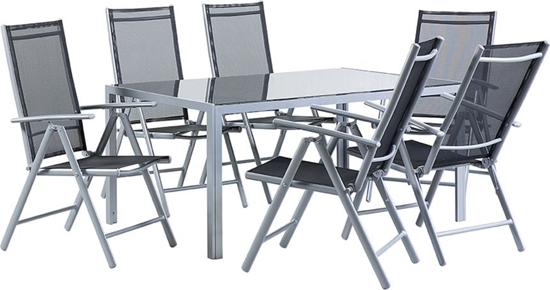 Picture of Shumee Zestaw ogrodowy 6-osobowy czarny aluminiowy CATANIA