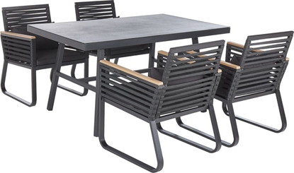 Attēls no Shumee Zestaw ogrodowy metalowy stó i 4 krzesa czarny CANETTO