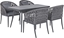 Attēls no Shumee Zestaw ogrodowy metalowy stó i 4 krzesa szary LIPARI