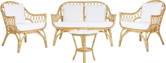 Picture of Shumee Zestaw ogrodowy rattanowy 4-osobowy beowy SIBARI