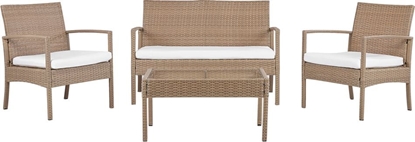 Attēls no Shumee Zestaw ogrodowy rattanowy 4-osobowy jasnobrzowy MARSALA