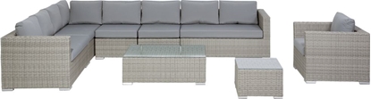 Attēls no Shumee Zestaw ogrodowy rattanowy 8-osobowy szary XXL