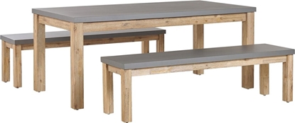 Attēls no Shumee Zestaw ogrodowy stó i 2 awki szary OSTUNI