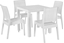 Изображение Shumee Zestaw ogrodowy stó i 4 krzesa biay FOSSANO
