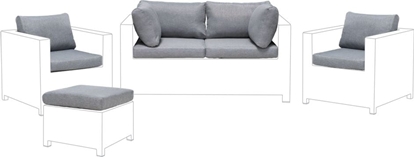 Picture of Shumee Zestaw poszewek na poduszki ogrodowe szary MILANO