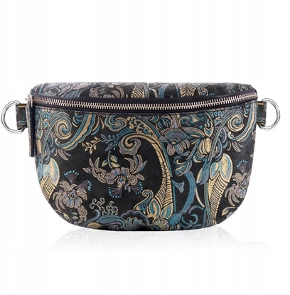 Attēls no Skórzana saszetka nerka z orientalnym printem Paolo Peruzzi T-36-G