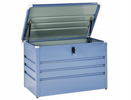 Изображение Skrzynia ogrodowa Beliani Skrzynia ogrodowa CEBROSA Metal 100 cm 62 cm Niebieski