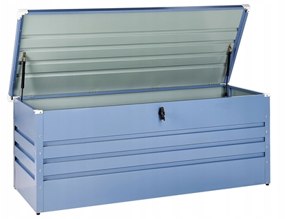 Picture of Skrzynia ogrodowa Beliani Skrzynia ogrodowa CEBROSA Metal 165 cm 70 cm Niebieski