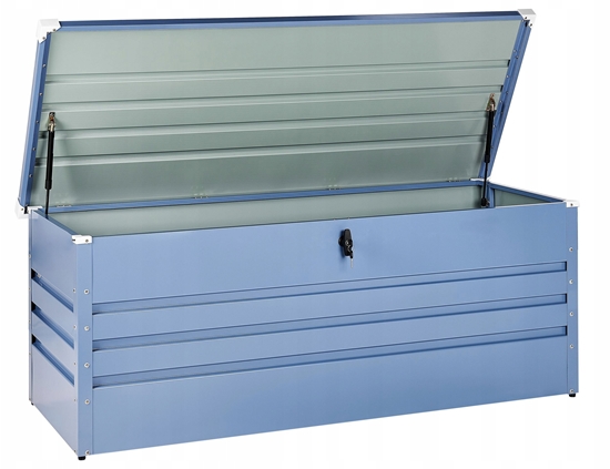 Изображение Skrzynia ogrodowa Beliani Skrzynia ogrodowa CEBROSA Metal 165 cm 70 cm Niebieski