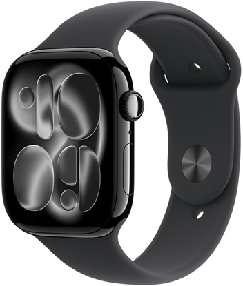 Изображение Smartwatch Apple Watch 11 GPS 46mm Jet Black Alu Sport Band M/L Czarny  (MEUX4WF/A)
