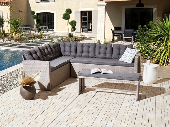 Изображение Sofa narona ogrodowa z technorattanu 8 osobowa szara VITERBO