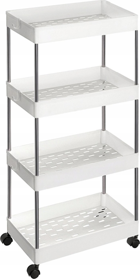 Picture of Songmics 4-poziomowy wózek kuchenny oszczdzajcy kosmiczny w biurze, 40 x 22 x 86 cm, biay KSC