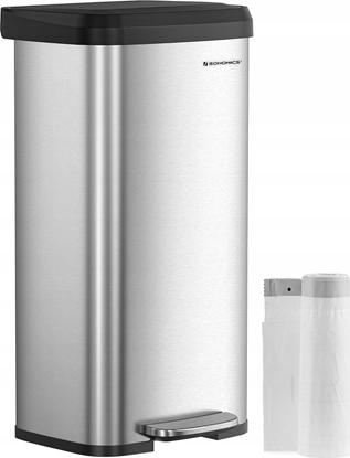 Picture of Songmics Kuchenny kosz na mieci, 18-galonowy kosz na mieci ze stali nierdzewnej, z pokryw stale otwart i pedaem, mikkie zamknicie,