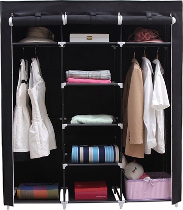 Picture of Songmics Przenona Szafa, Skadana Szafa, Organizer Do Przechowywania Ubra Z Wieszakiem, Póki, Pokrycie Z Tkaniny, Do Sypialni, Szatnia