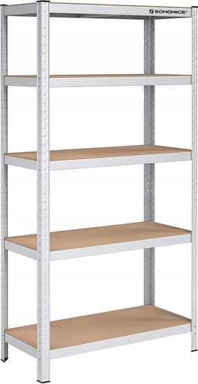 Picture of Songmics Rega 5-poziomowy, Rega Stalowy Do Przechowywania, Monta Bez Uycia Narzdzi, Do Garau, Szopy, Nono 875 Kg, 40 X 90 X 180