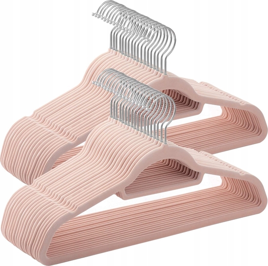 Picture of Songmics Wieszaki aksamit, 50 szt, wieszaki na ubrania bez polizgu, grubo 0,6 cm, oszczdzanie przestrzeni, obrotowe haczyki 360 °