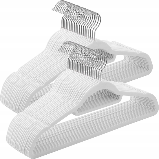 Picture of Songmics Wieszaki aksamitne, 50 sztuk, wieszaki na ubrania bez polizgu, grubo 0,6 cm, oszczdno przestrzeni, haczyki obrotowe 360