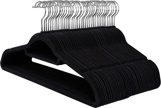 Picture of Songmics Wieszarki aksamitne, 50 paczek, ultra cienkie oszczdno przestrzeni, wieszaki na polizg z organizatorem krawatowym, obrotowy