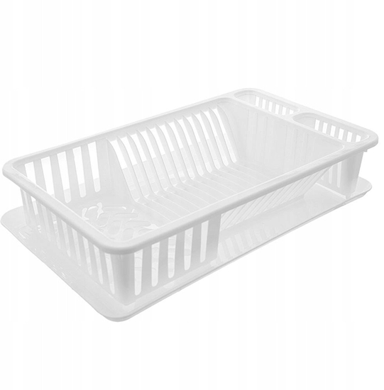 Изображение Suszarka do naczy na naczynia plastikowa stojca biaa 45.5x28x10cm ORION 155206